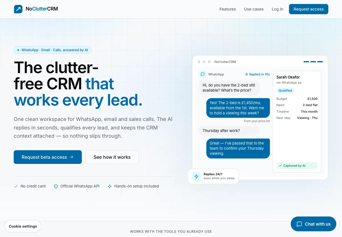 NoClutterCRM website